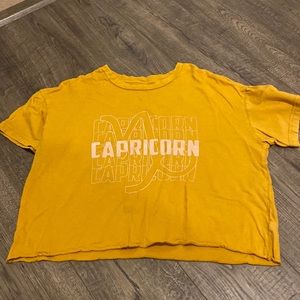 yellow “capricorn” tee from aerie, size XS